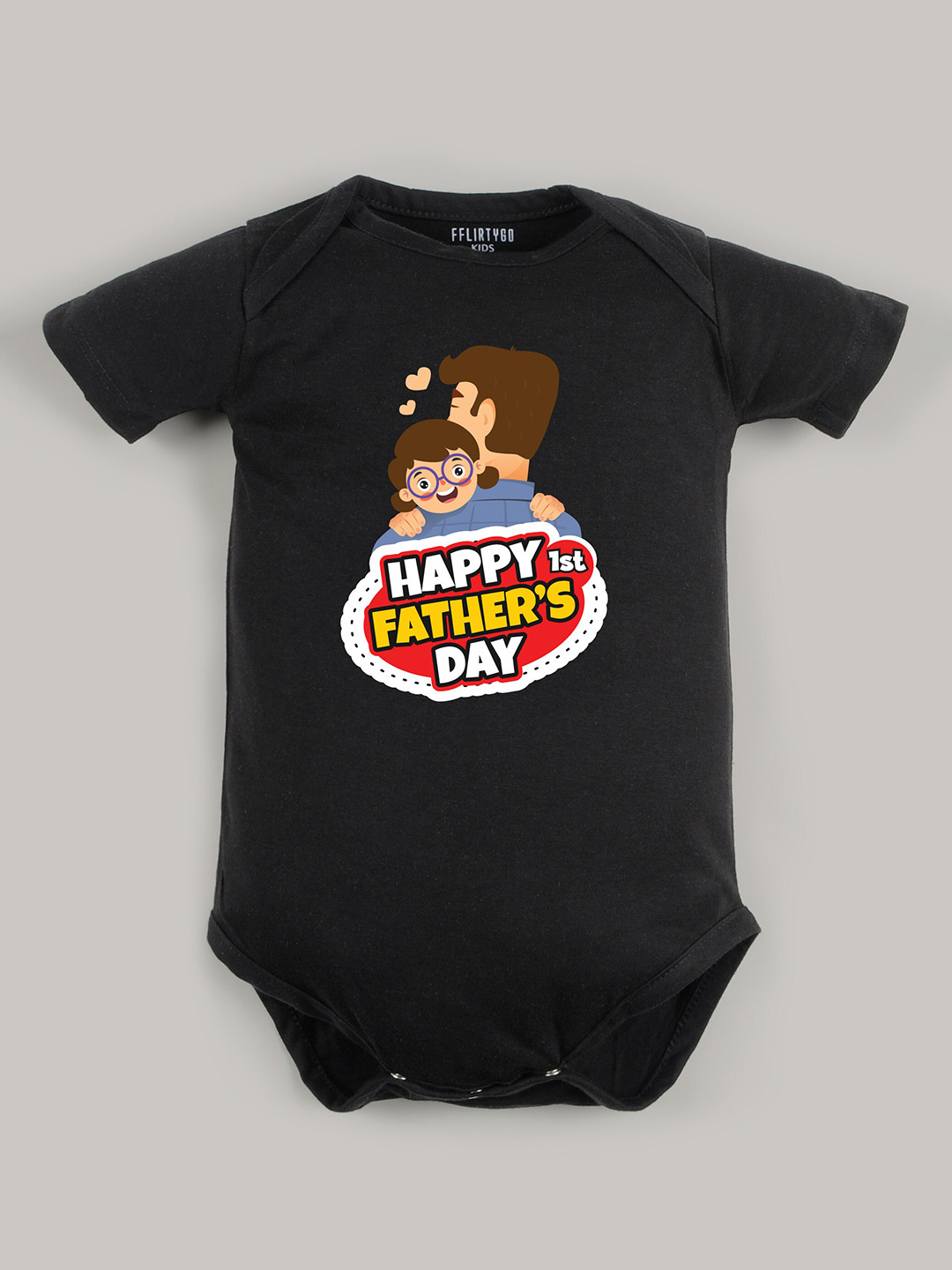 

FFLIRTYGO Infants Fathers Day Printed Cotton Bodysuit, Black