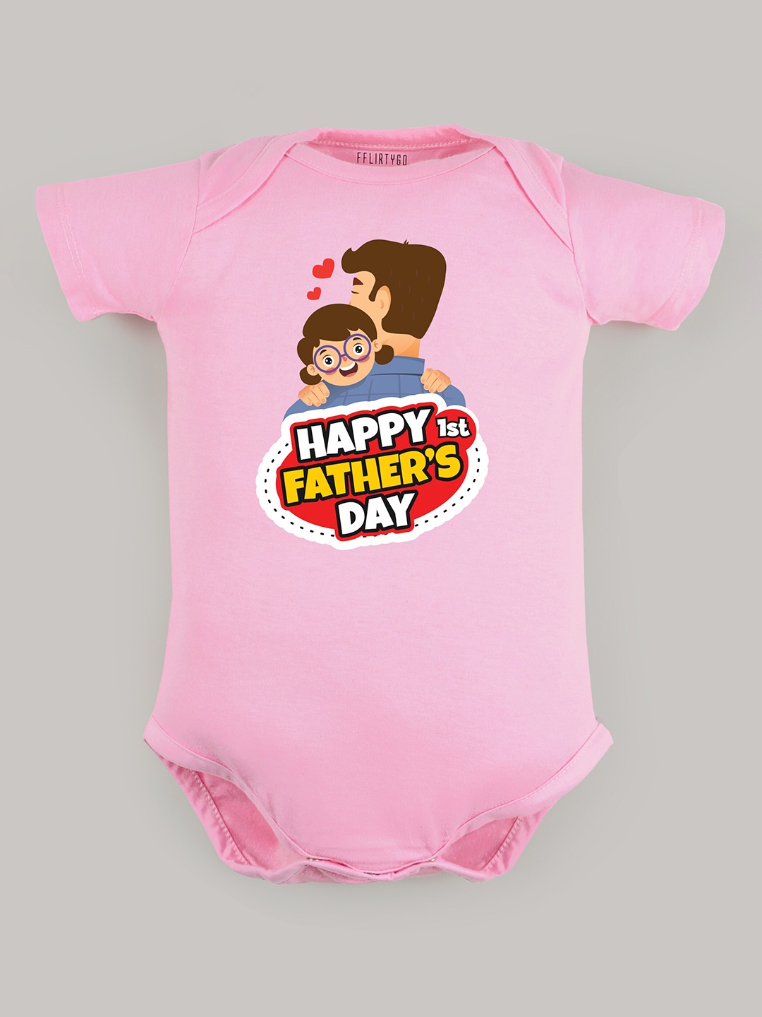 

FFLIRTYGO Infants Printed Cotton Romper, Pink