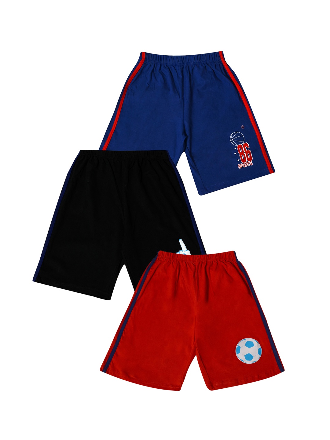 

FASLA Boys Pack Of 3 Mid-Rise Cotton Shorts, Black