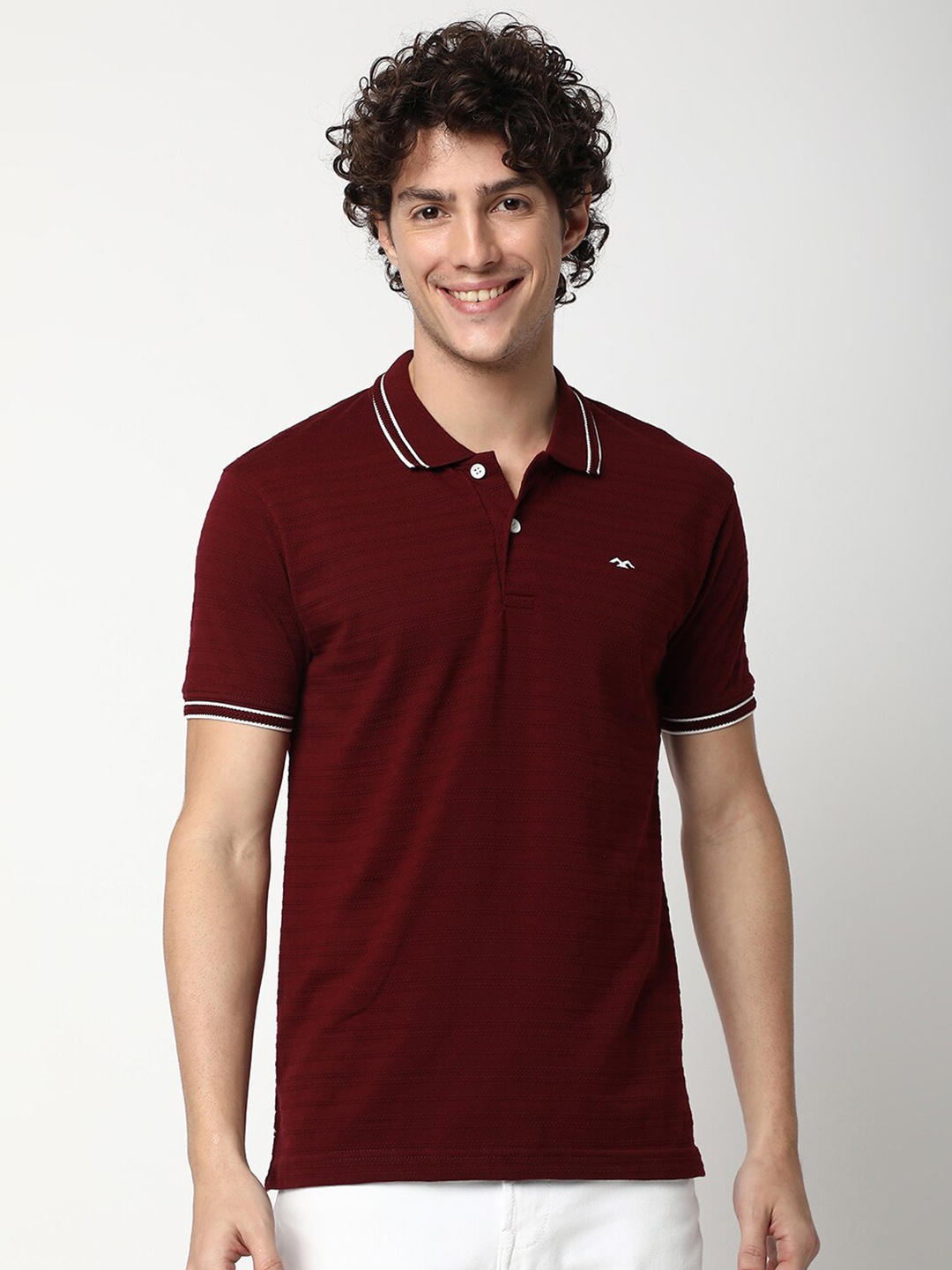 

Mufti Polo Collar Slim Fit Pure Cotton T-shirt, Burgundy