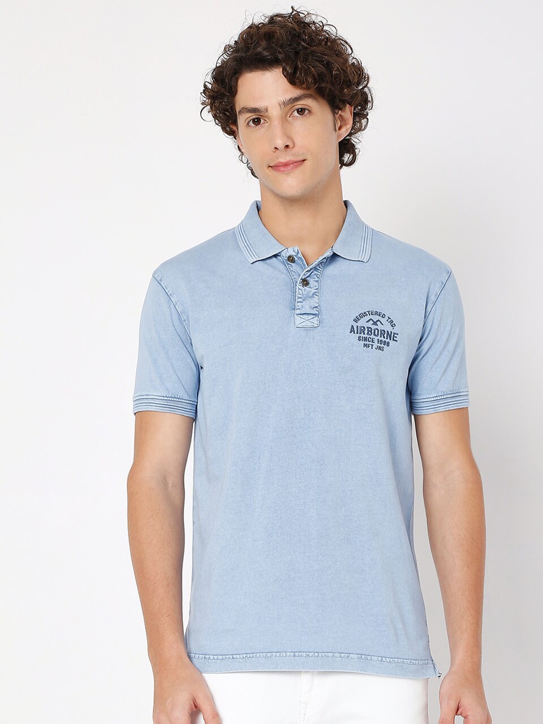

Mufti Polo Collar Slim Fit Pure Cotton T-shirt, Blue