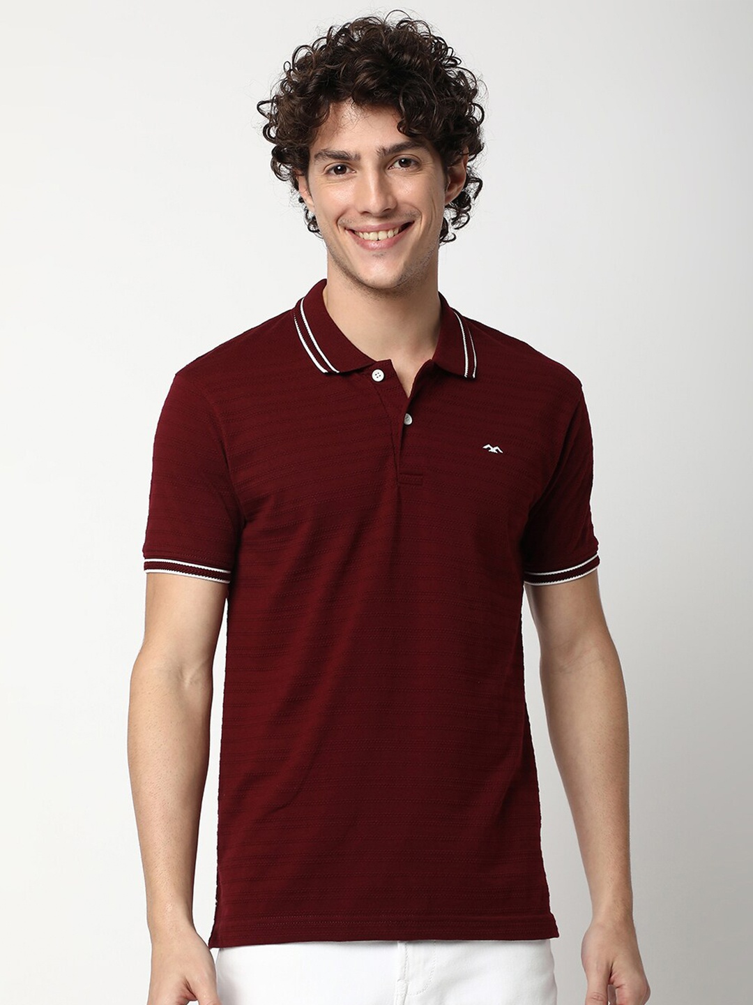 

Mufti Polo Collar Slim Fit Pure Cotton T-shirt, Burgundy