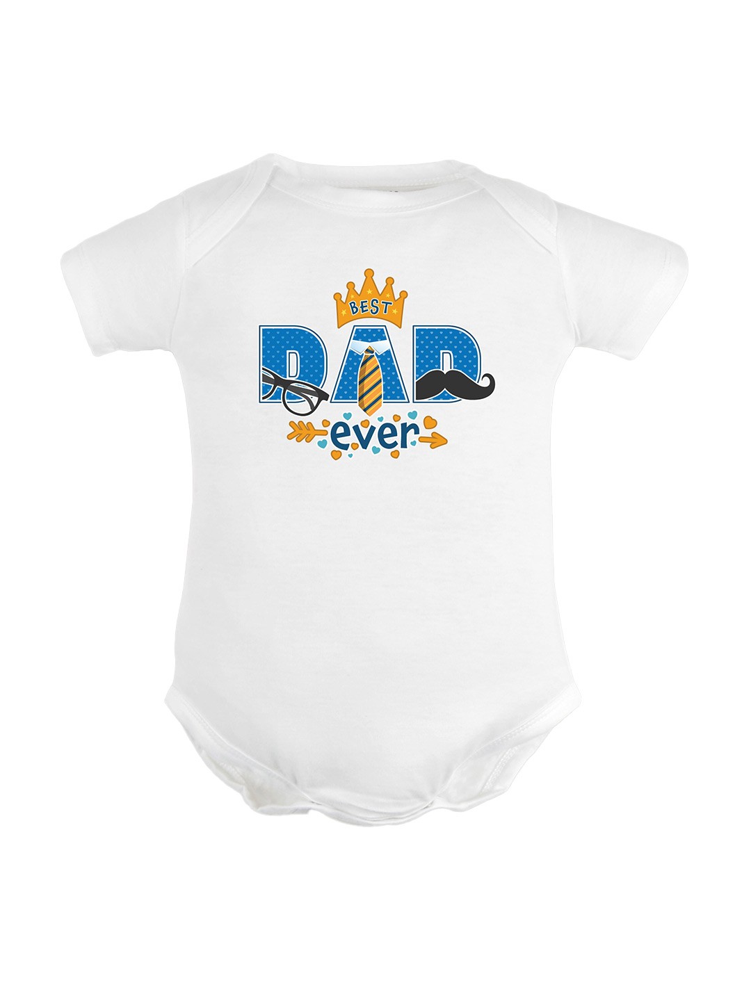 

FFLIRTYGO Infants Fathers Day Printed Pure Cotton Extra Comfort Romper, White