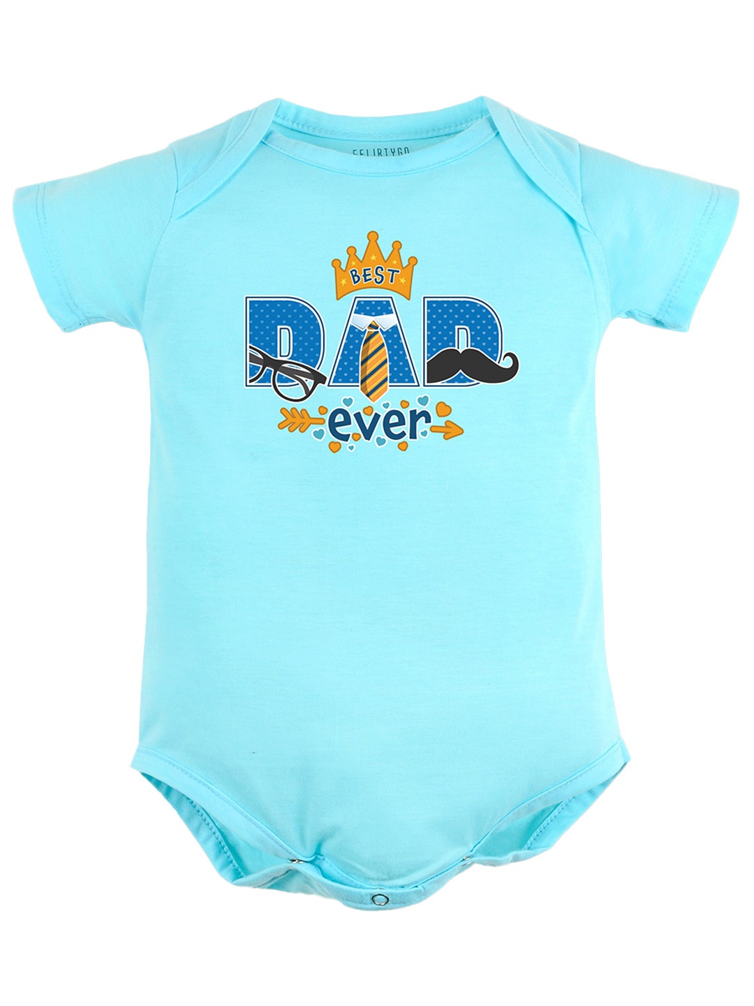 

FFLIRTYGO Infants Fathers Day Printed Cotton Bodysuit, Turquoise blue