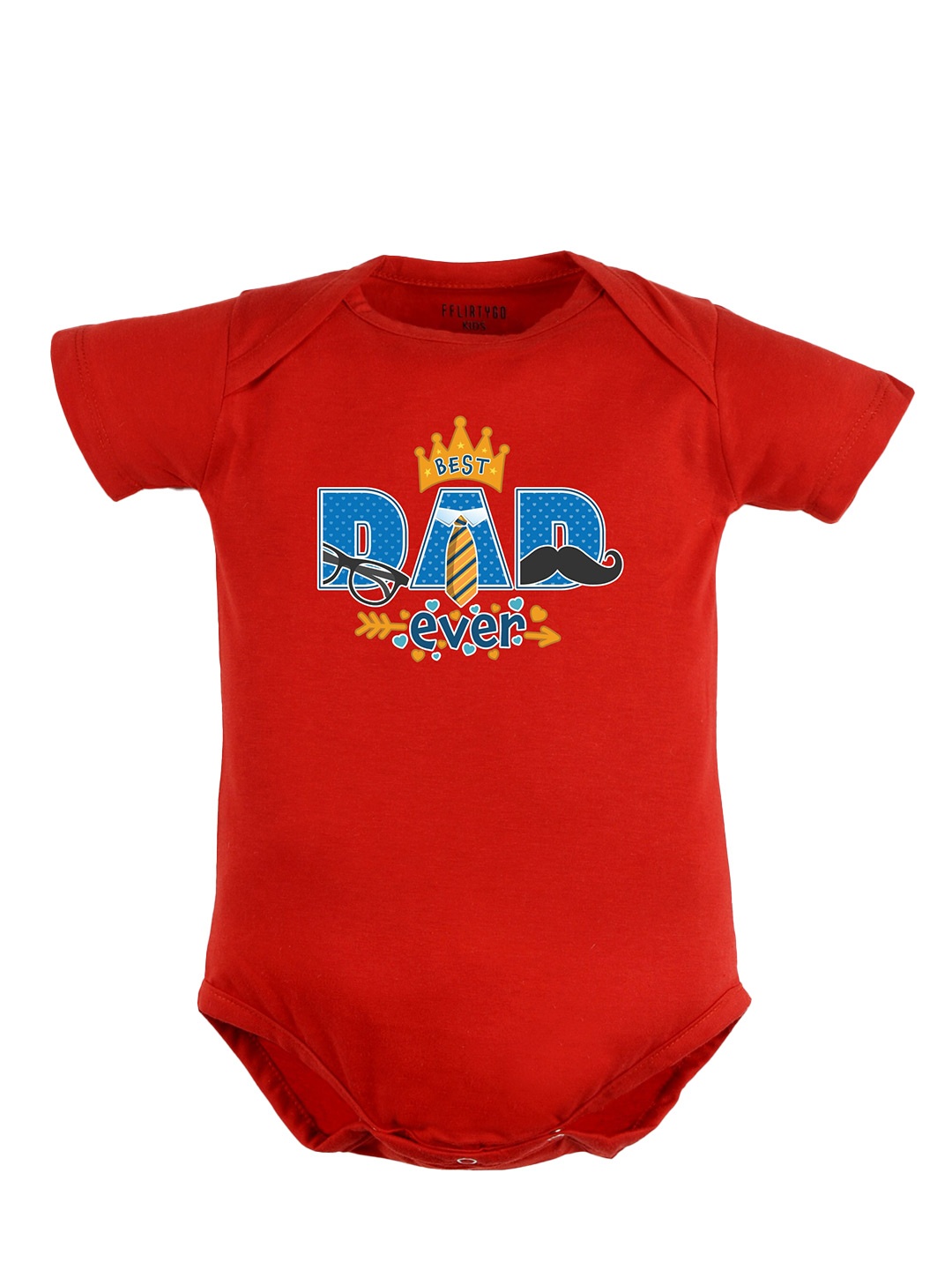 

FFLIRTYGO Infant Kids Fathers Day Printed Pure Cotton Bodysuit, Red