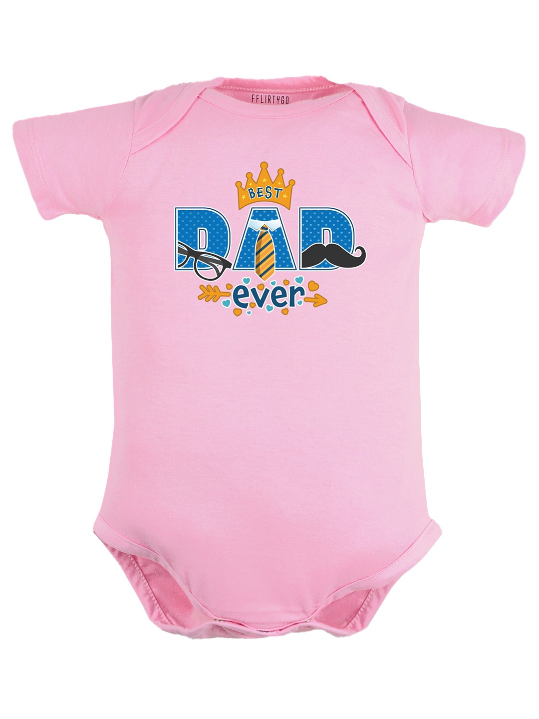 

FFLIRTYGO Infants Typography Printed Pure Cotton Bodysuit, Pink