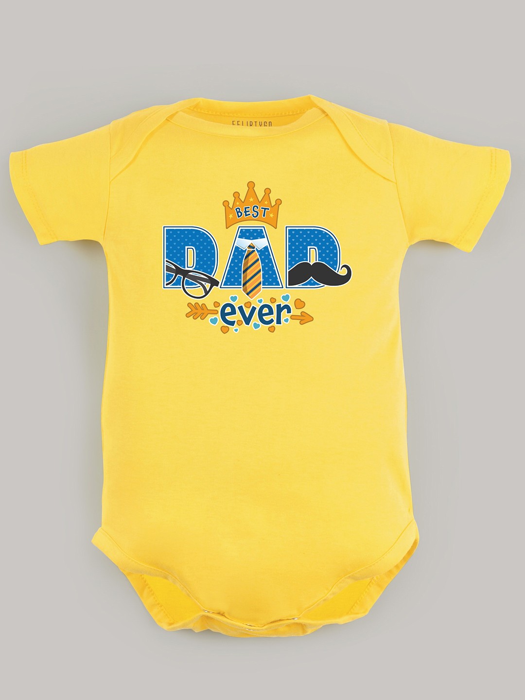

FFLIRTYGO Infants Fathers Day Printed Cotton Bodysuit, Yellow