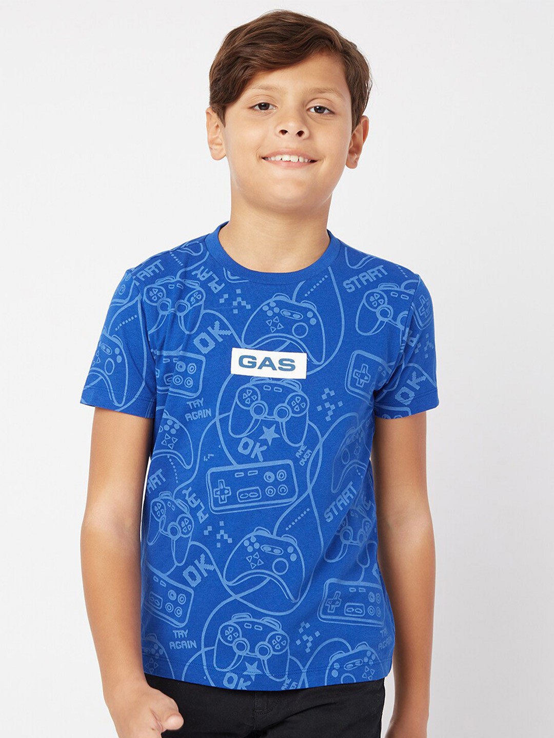 

GAS Boys Graphic Printed T-shirt, Blue