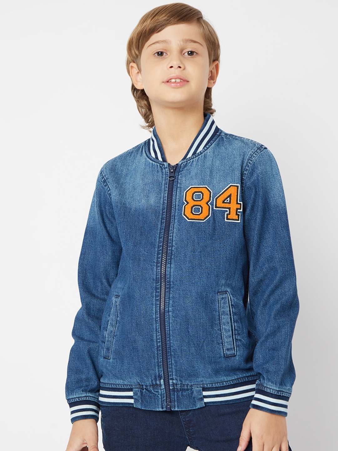 

GAS Boys Denim Jacket With Embroidered, Blue