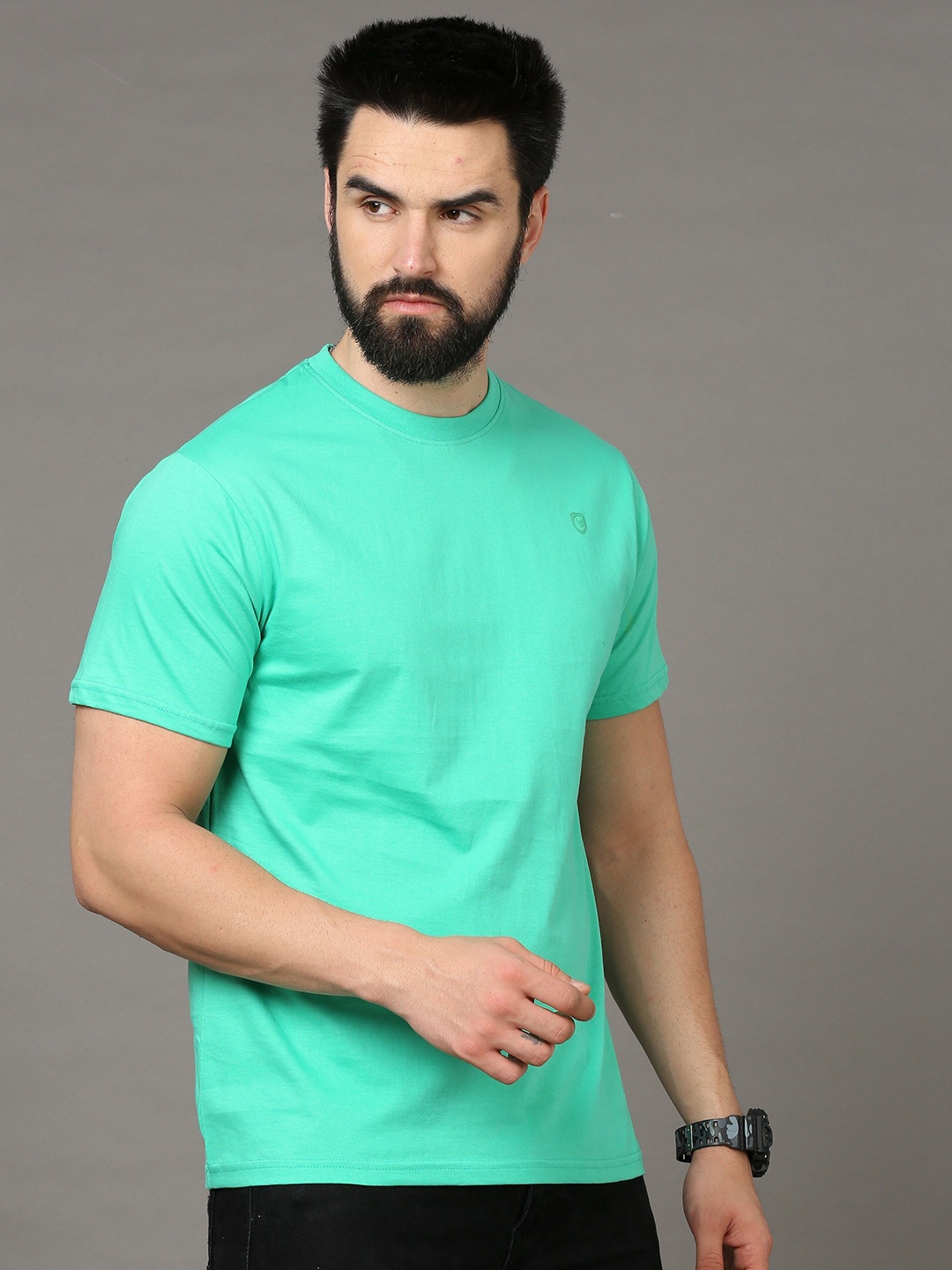 

CAZZBA Men Lime Green Slim Fit T-shirt