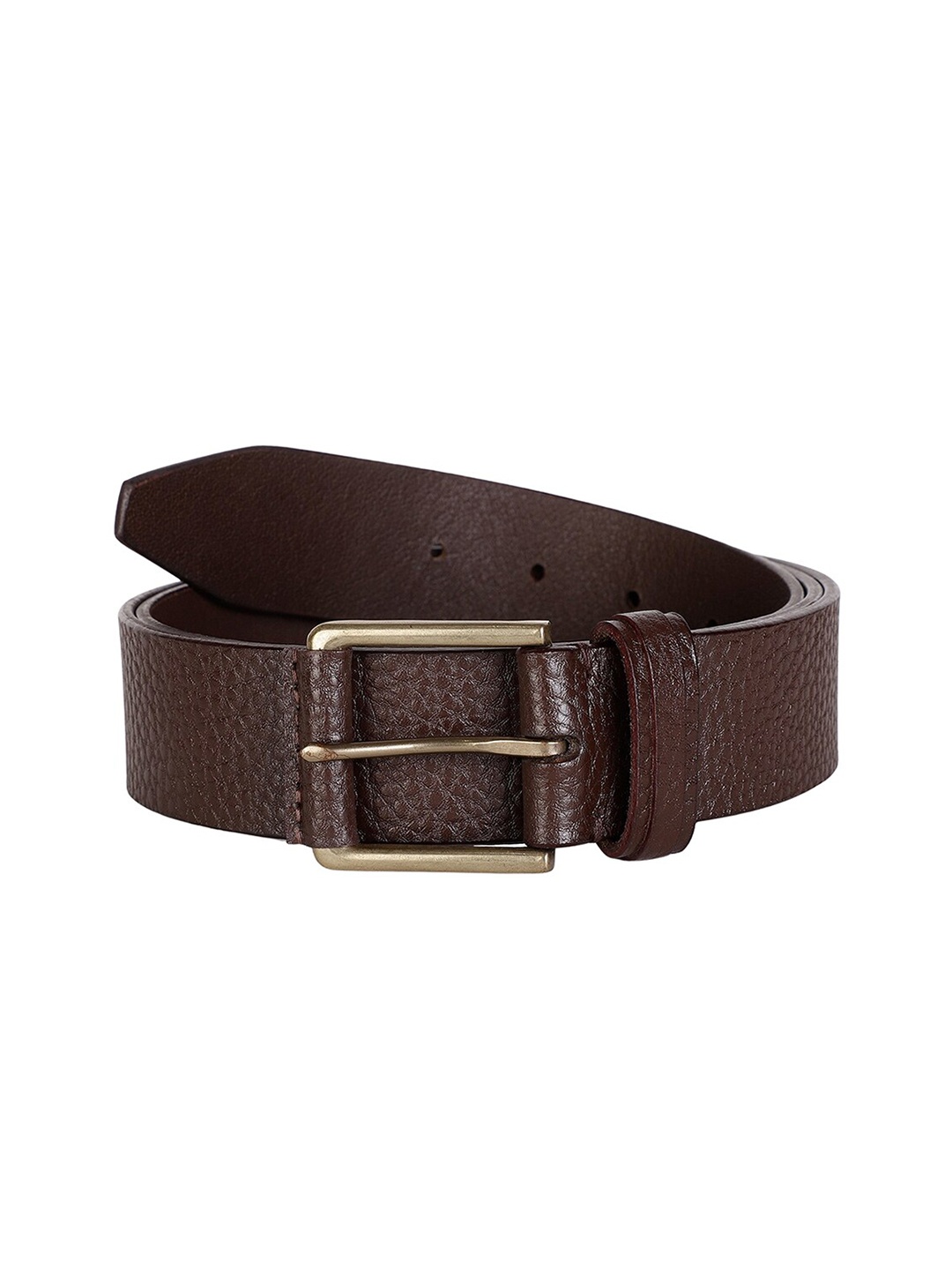 

Bata Men Textured Leather Belt, Brown