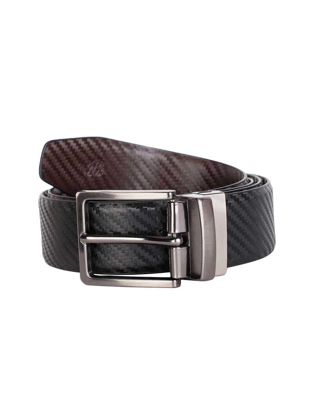 

Bata Men Textured Leather Reversible Belt, Black