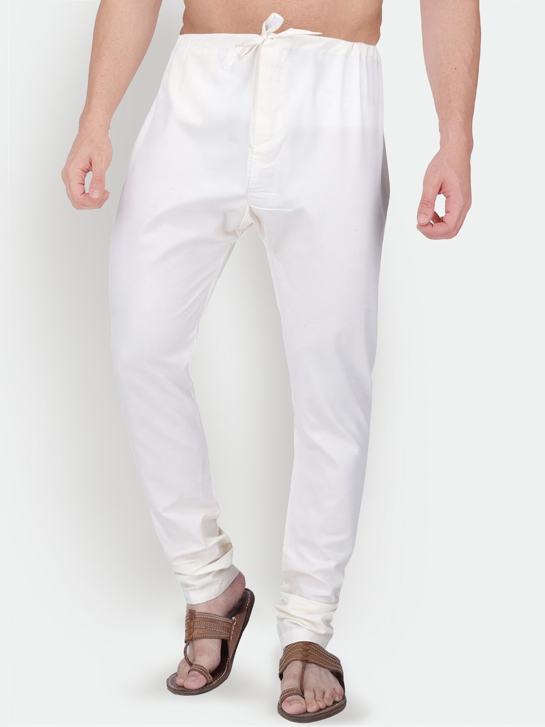 

Sanwara Men's Mid Raise Cotton Churidar, Off white