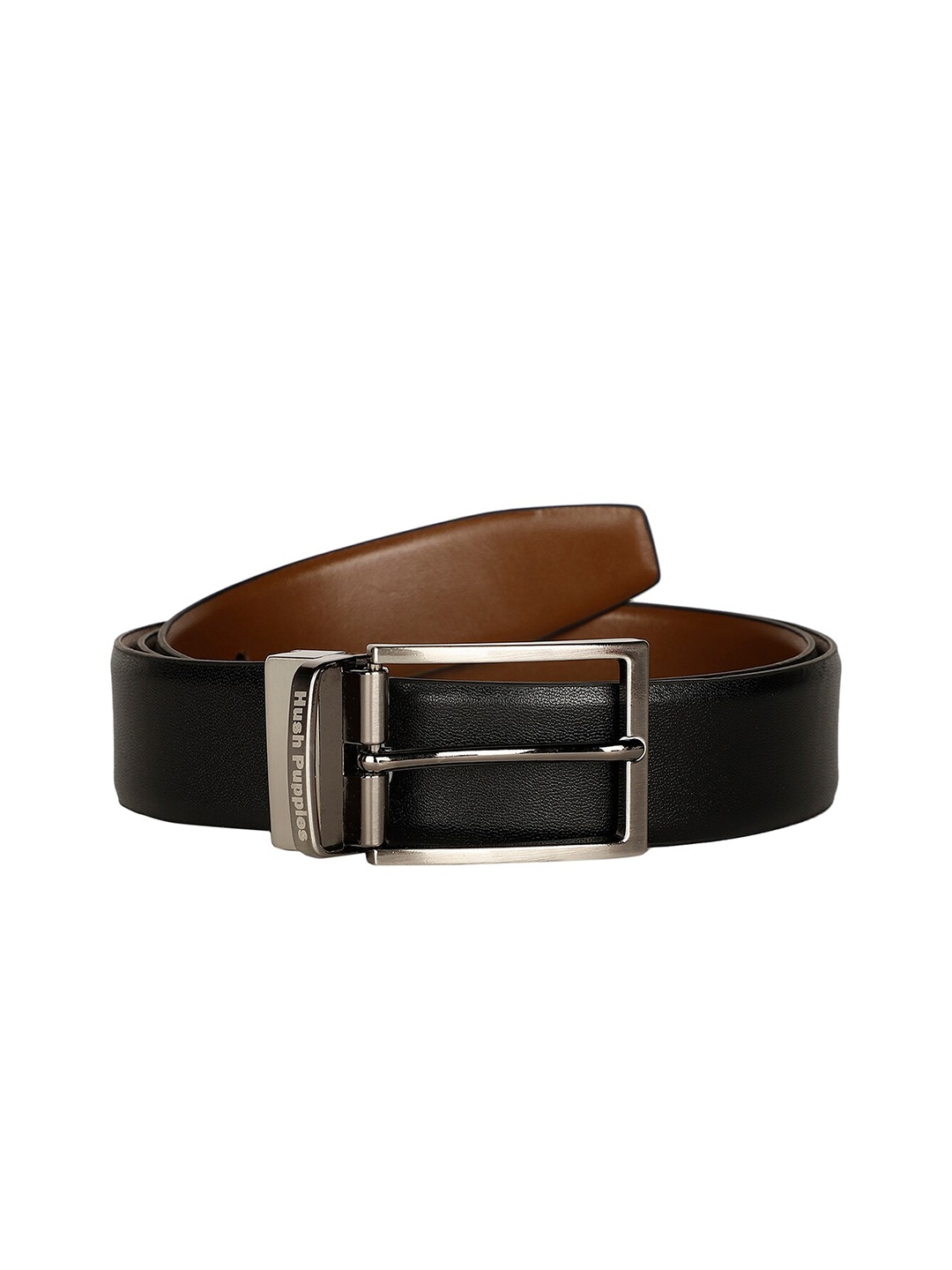 

Hush Puppies Men Leather Formal Belt, Black