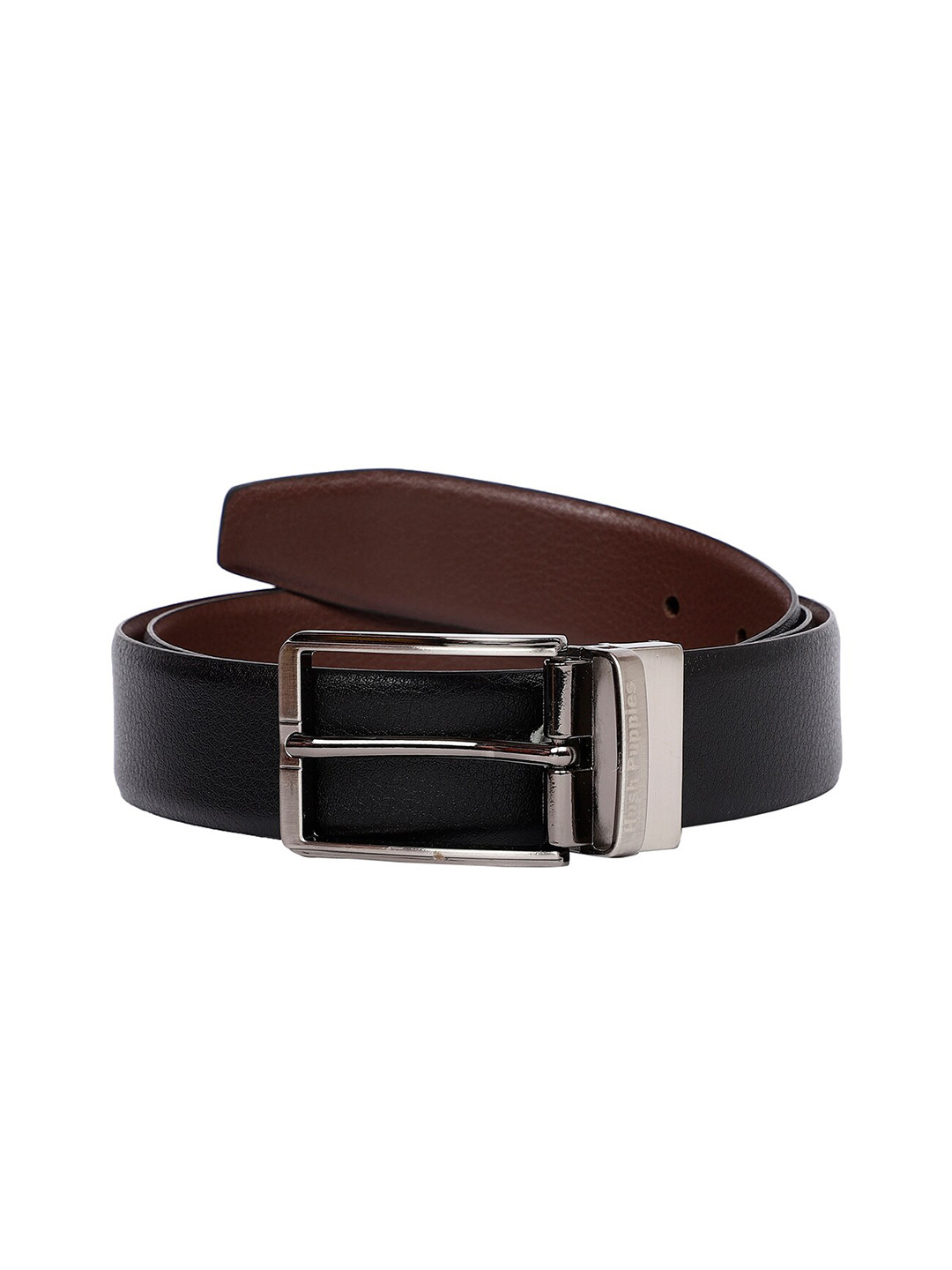 

Hush Puppies Men Textured Leather Formal Belt, Black