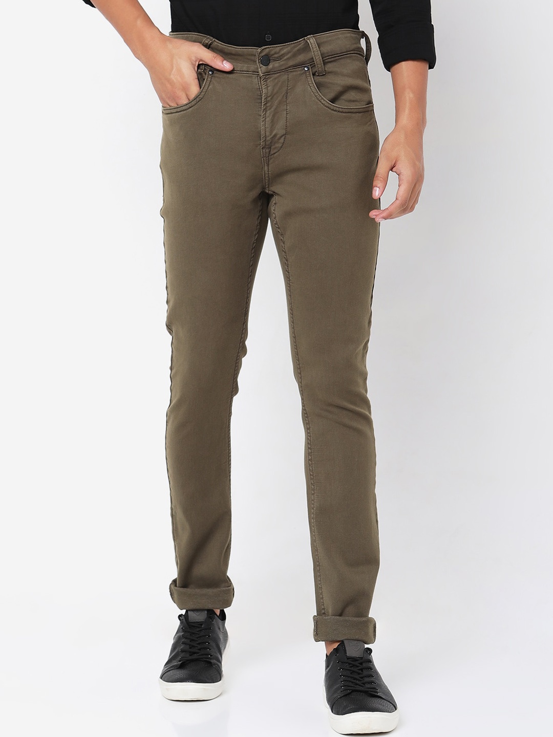 

Mufti Men Skinny Fit Mid-Rise Clean Look Jeans, Olive