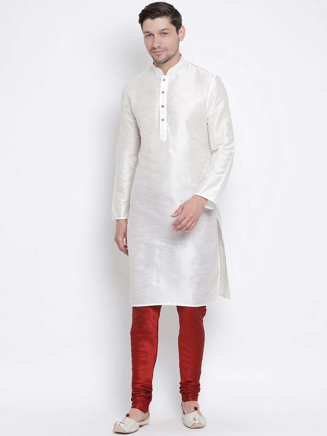 

VASTRAMAY Men Ethnic Regular Kurta With Churidar, White