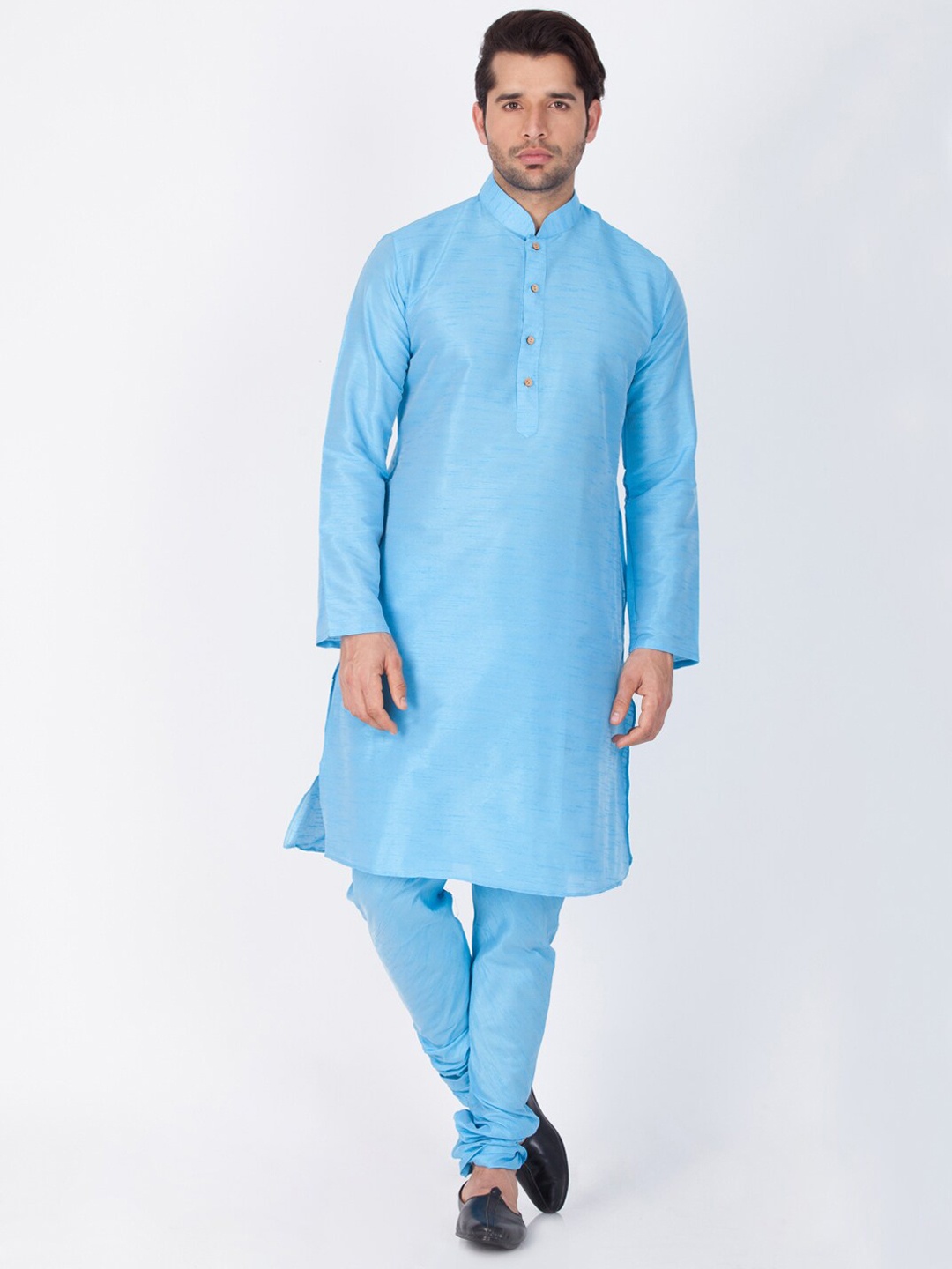 

VASTRAMAY Men Ethnic Regular Kurta With Churidar, Blue