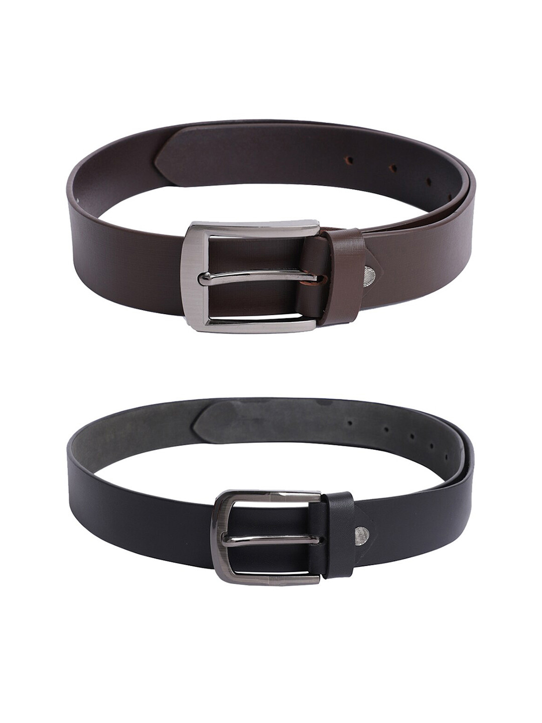 

The Mini NEEDLE Men Set Of 2 Textured Leather Formal Belt, Black