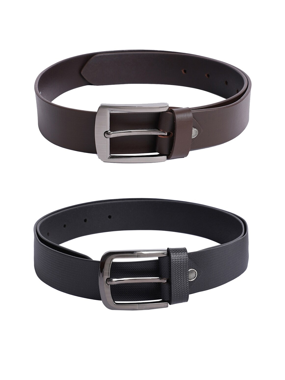 

The Mini NEEDLE Men Set Of 2 Textured Leather Formal Belt, Brown