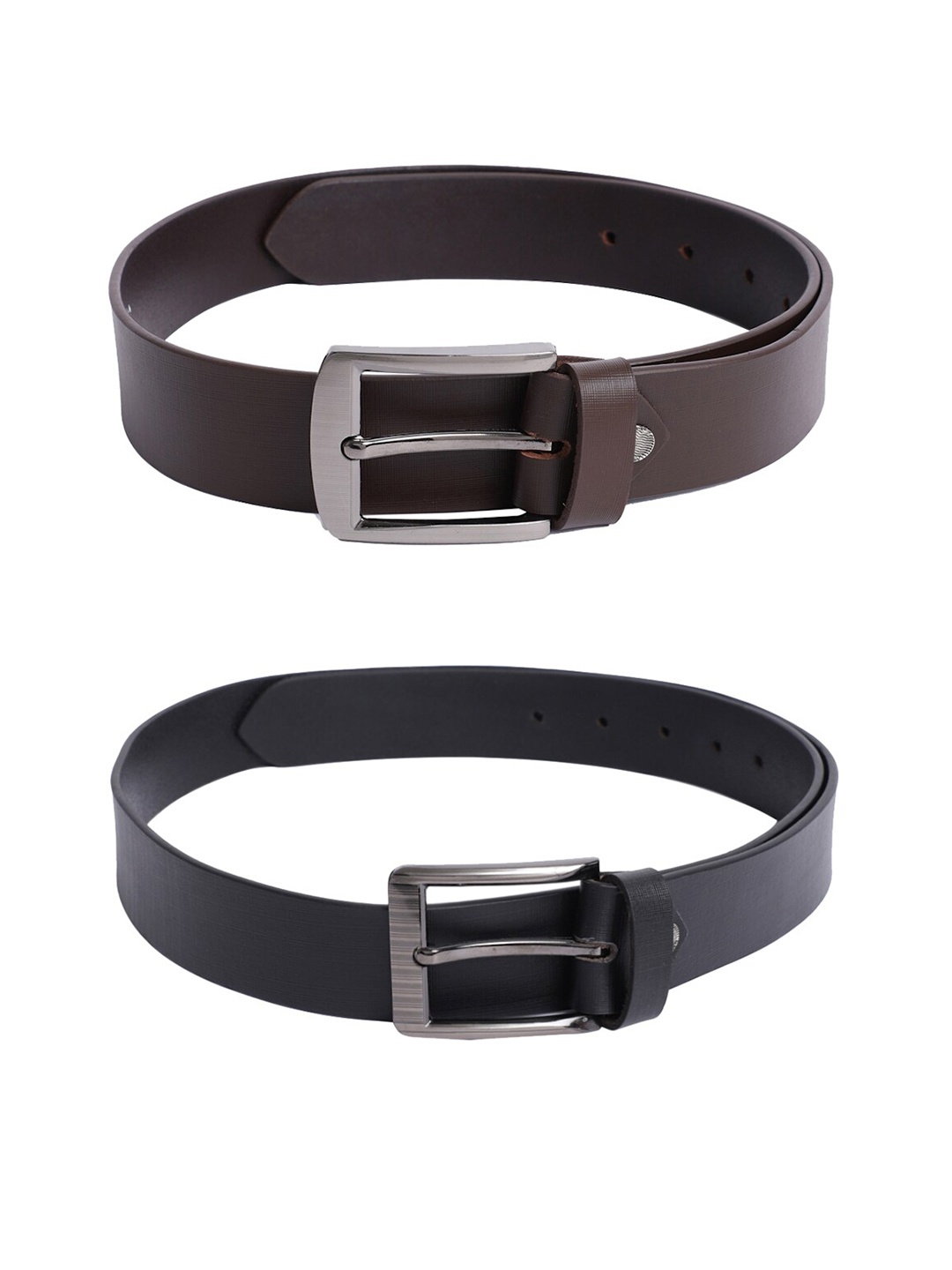 

The Mini NEEDLE Men Set Of 2 Leather Formal Belt, Black