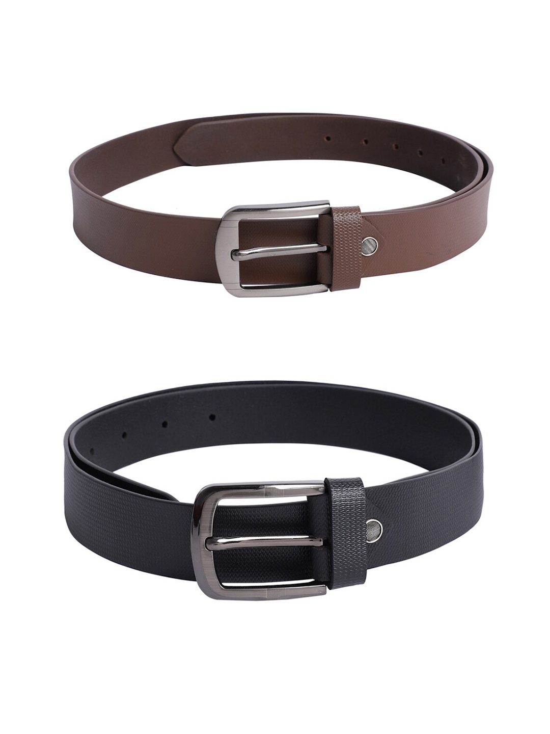 

The Mini NEEDLE Men Set Of 2 Textured Leather Formal Belt, Brown