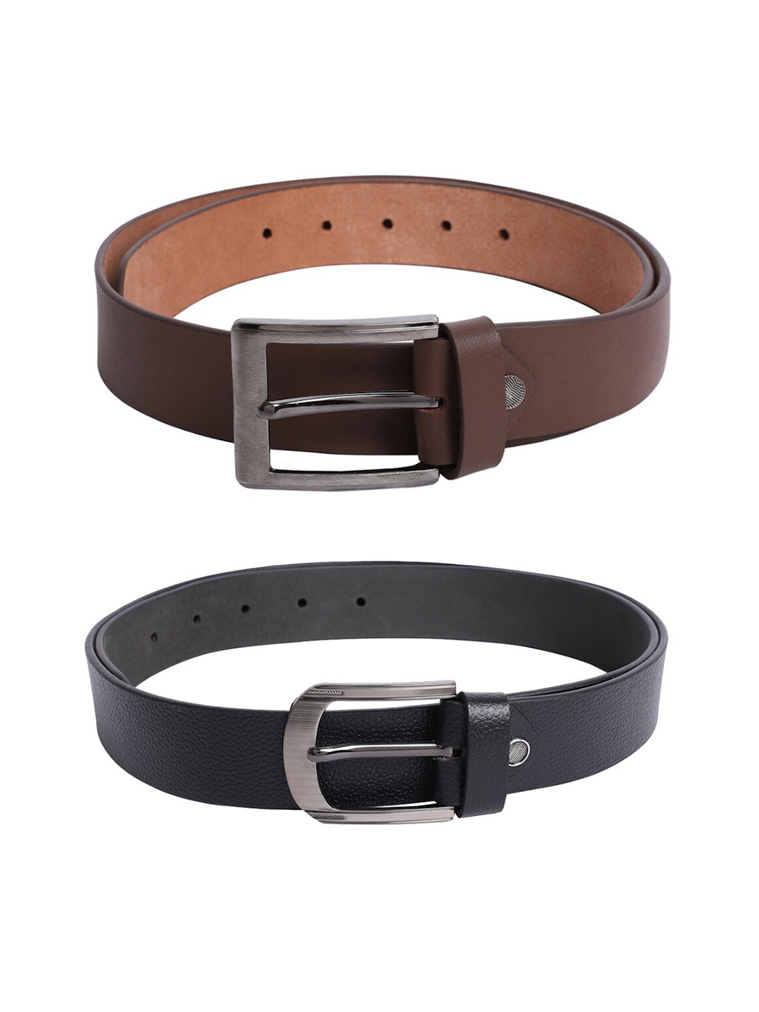 

The Mini NEEDLE Men Set Of 2 Leather Formal Belt, Brown