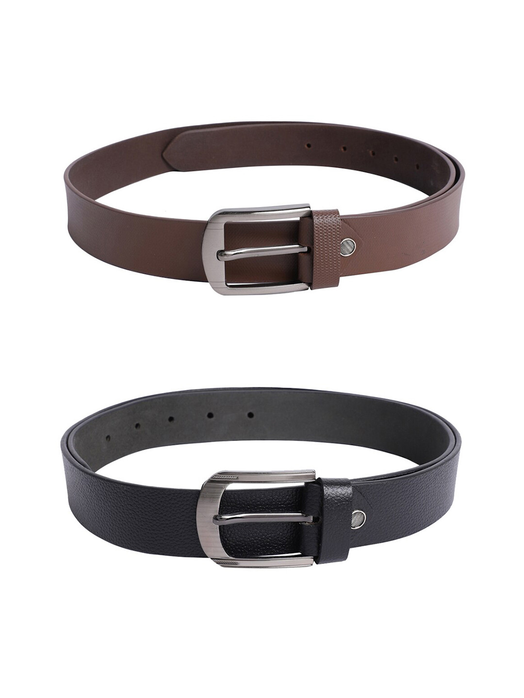 

The Mini NEEDLE Men Set Of 2 Leather Formal Belt, Black