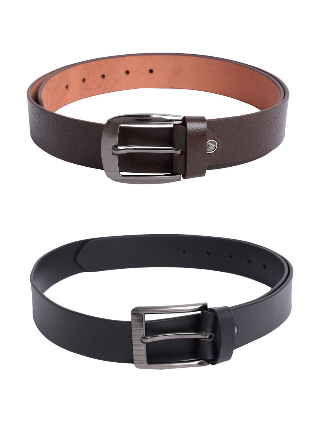 

The Mini NEEDLE Men Set Of 2 Leather Formal Belt, Brown