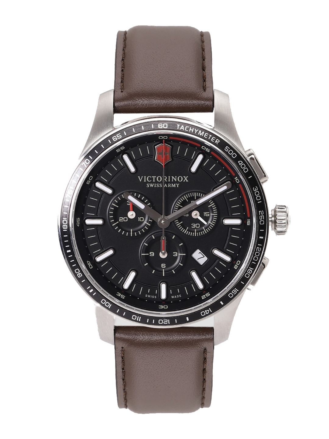 

Victorinox Men Dial & Leather Straps Analogue Watch 241826, Black