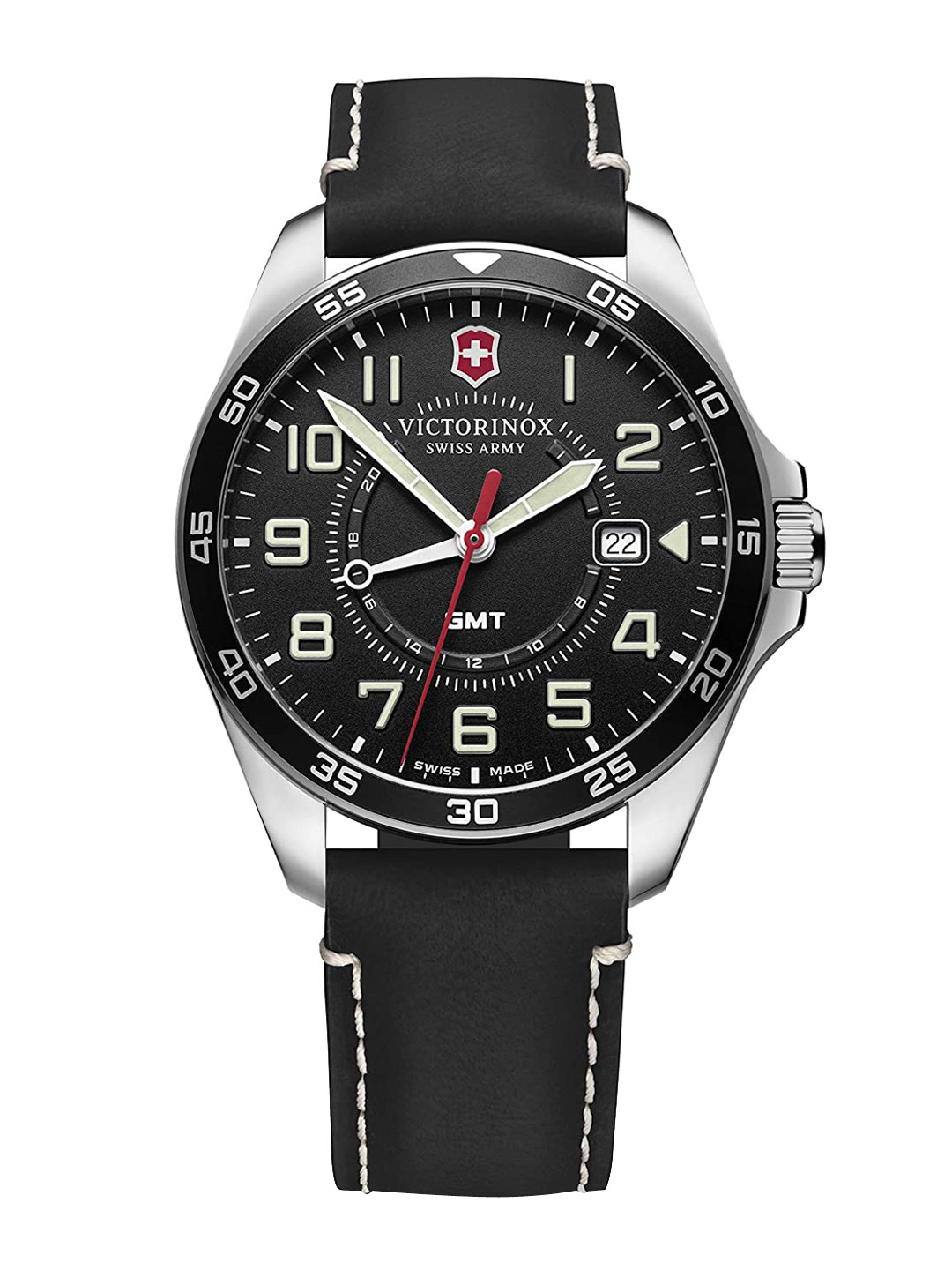 

Victorinox FieldForce Men Round Dial & Leather Straps Analogue Watch 241895, Black