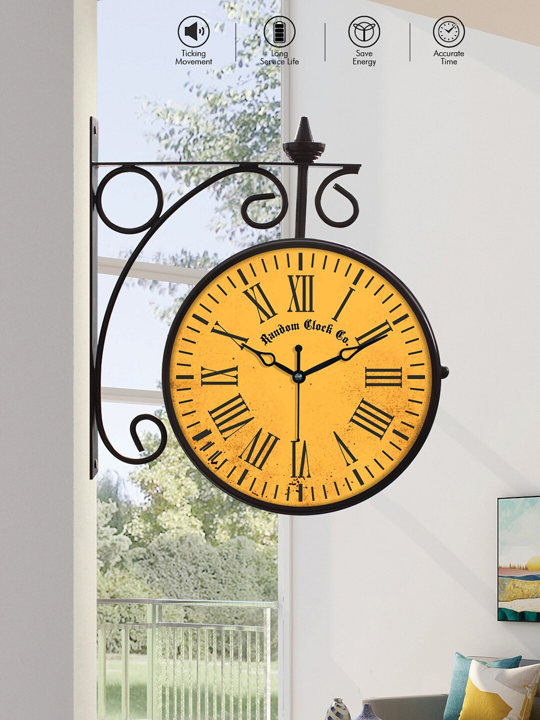 

RANDOM Black & Orange Vintage Wall Clock