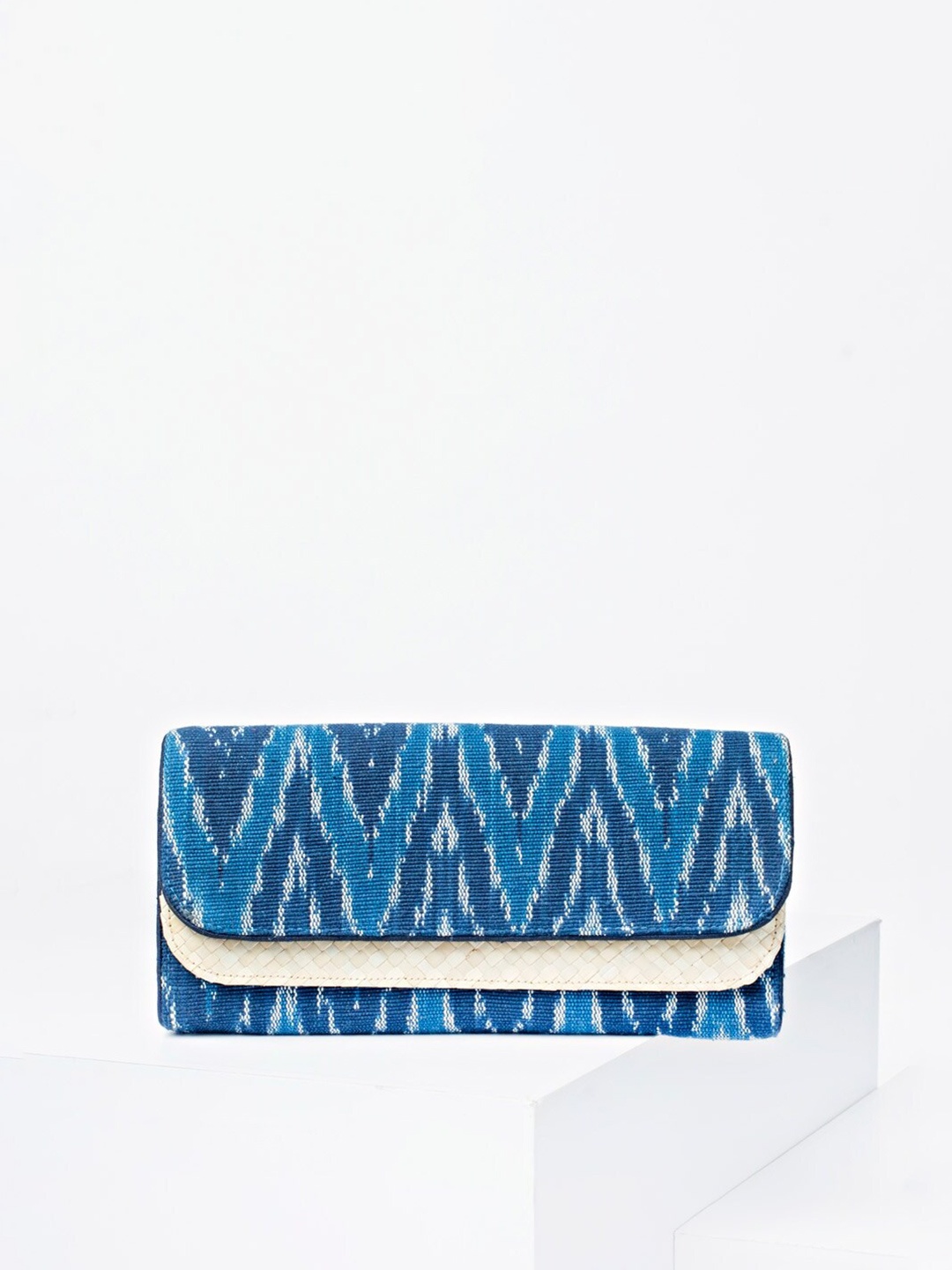 

Fabindia Ethnic Motifs Printed Two Fold Wallet, Blue