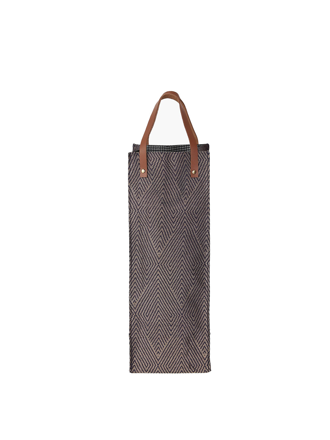 

Fabindia Self Design Structured Wine Bag, Navy blue