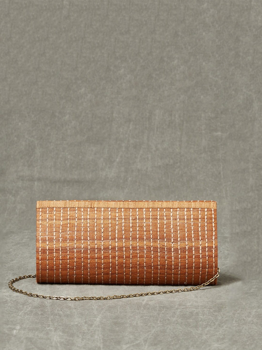 

Fabindia Embroidered Purse Clutch, Brown