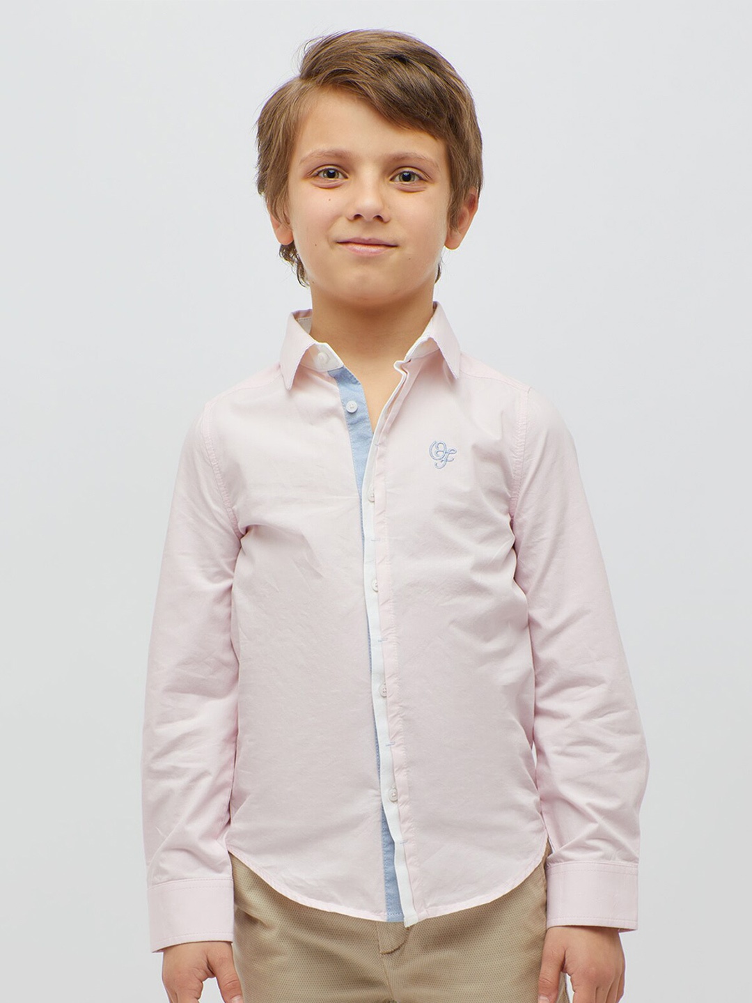 

One Friday Boys Pure Cotton Casual Shirt, Pink