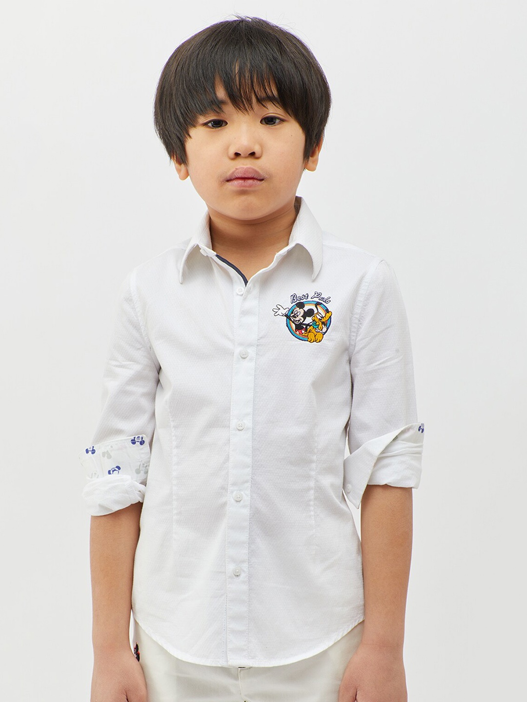 

One Friday Boys Striped Cotton Casual Shirt, Off white