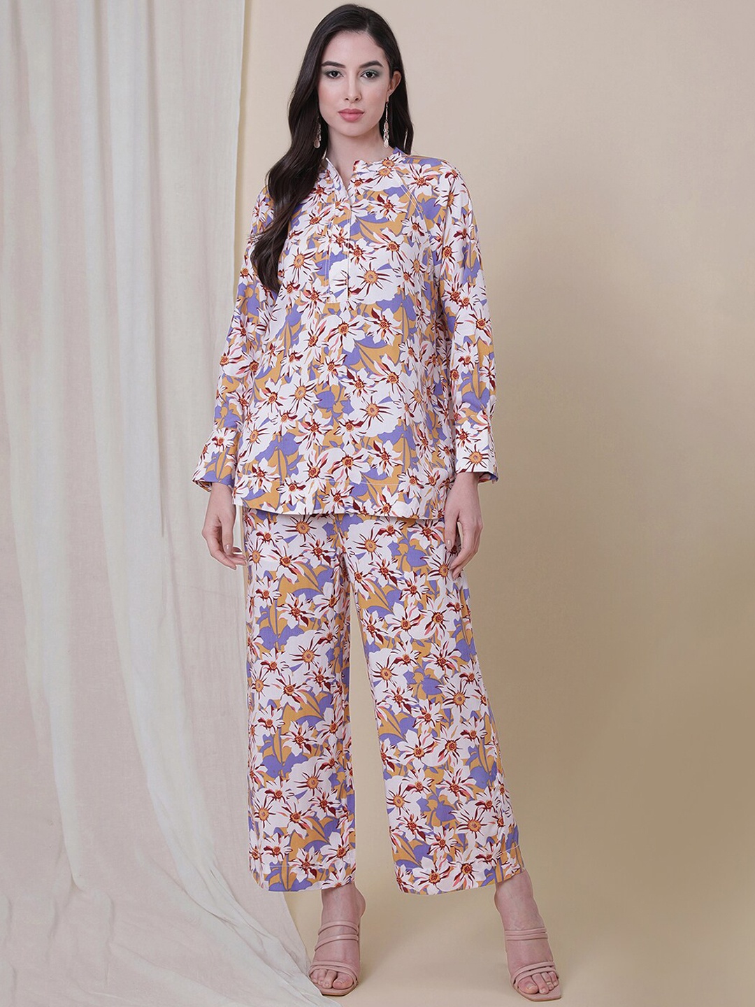 

Be Indi Floral Printed Co-Ord Set, Purple