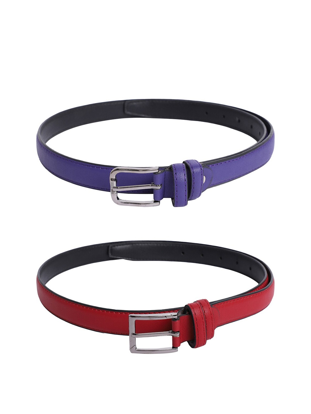 

The Mini NEEDLE Women Pack Of 2 Slim Tang Belt, Purple