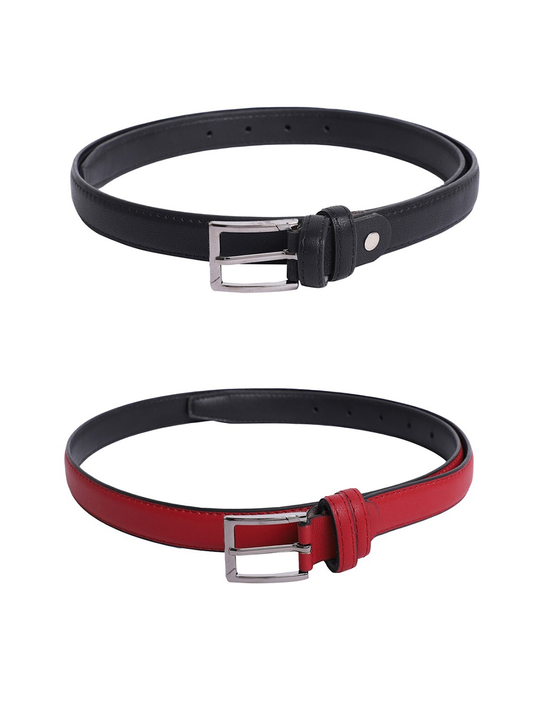 

The Mini NEEDLE Women Pack Of 2 Slim Tang Belt, Red