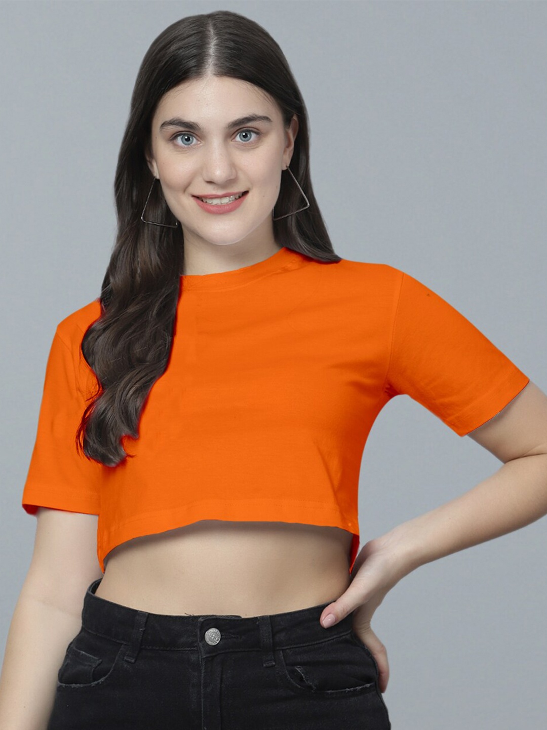 

DIAZ Pure Cotton Crop Top, Orange