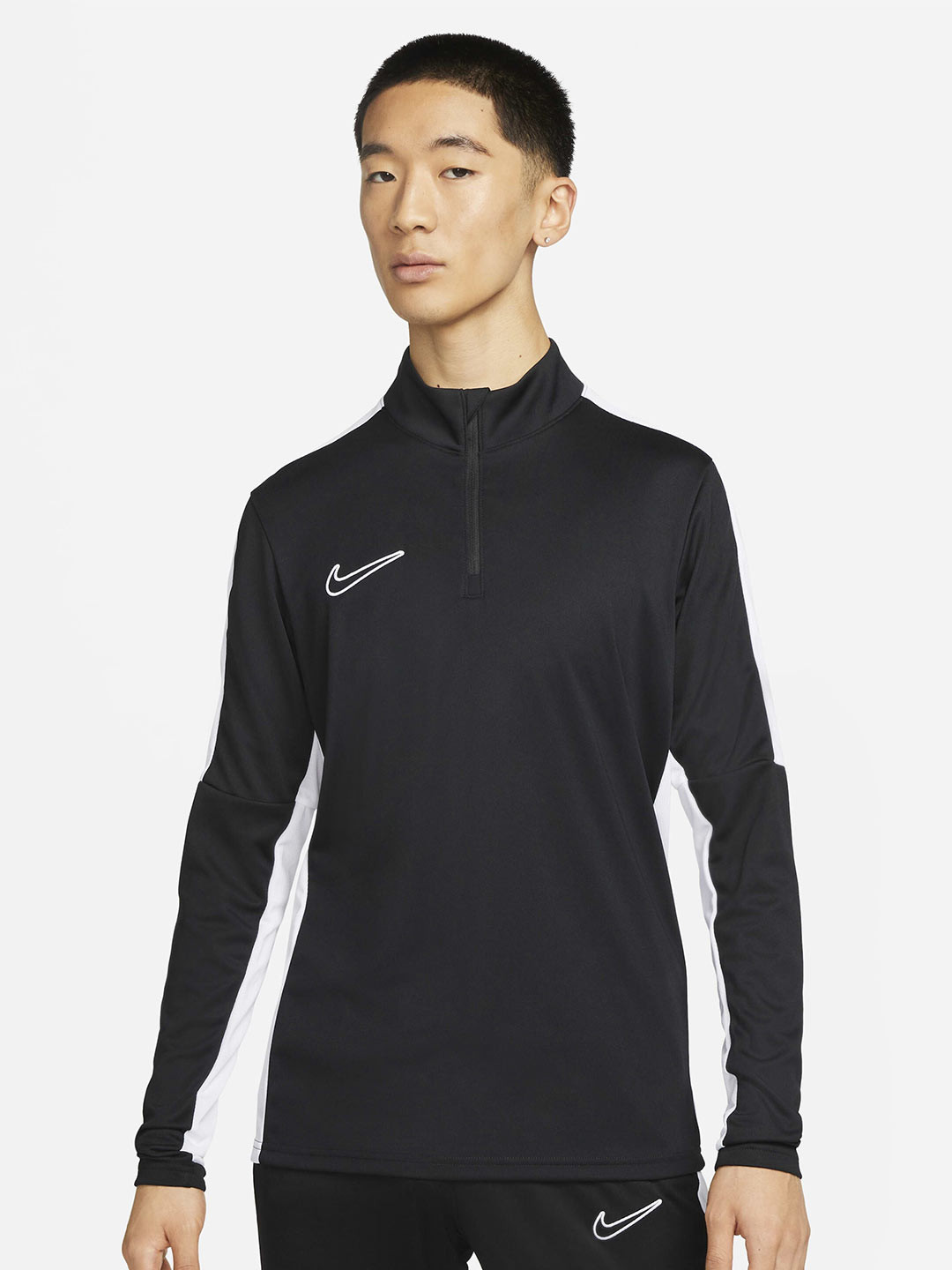 

Nike Men High Neck Long Sleeves Dri-Fit Football T-shirt With Striped Detail, Black