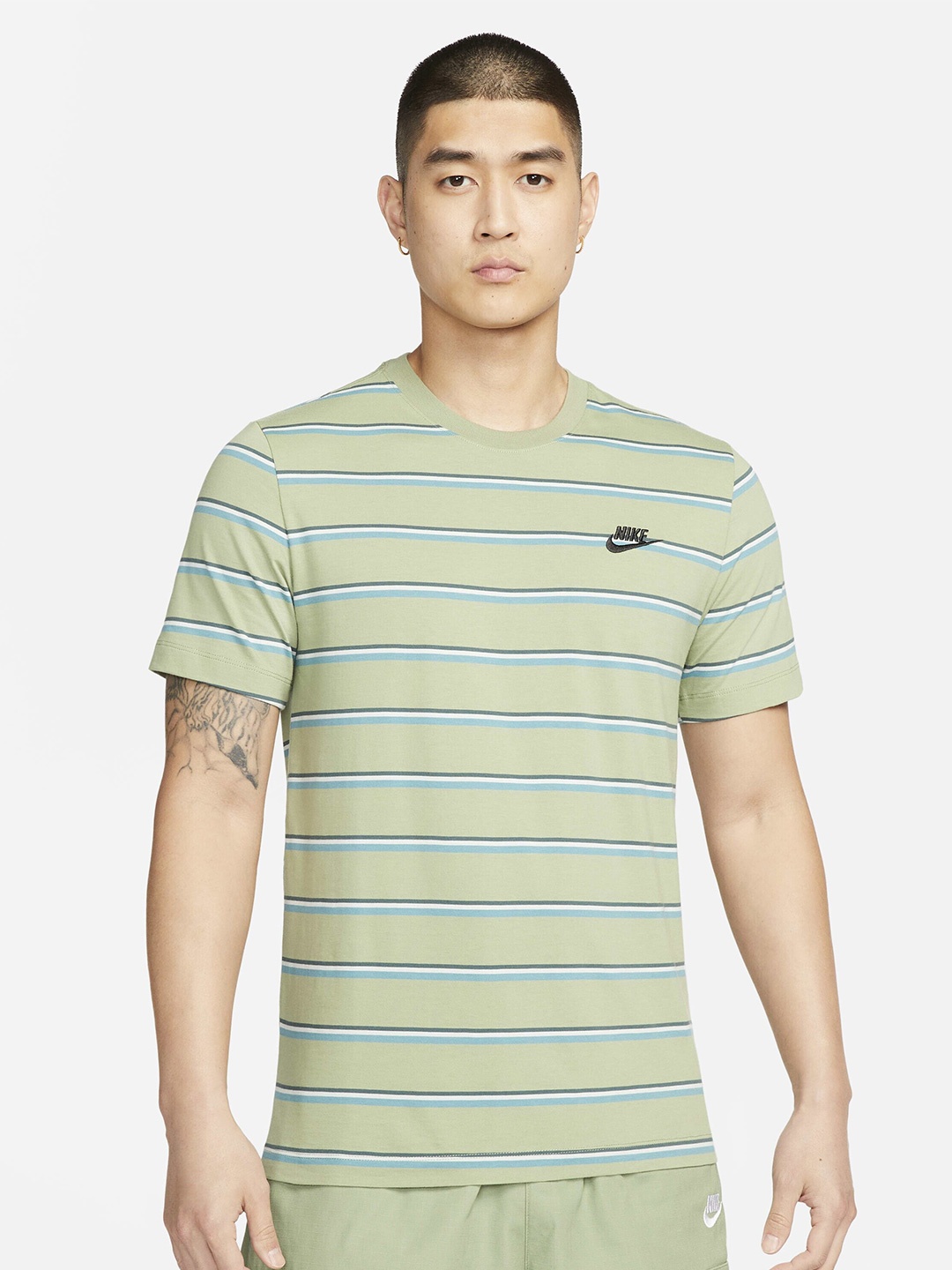

Nike Striped Pure Cotton T-shirt, Green
