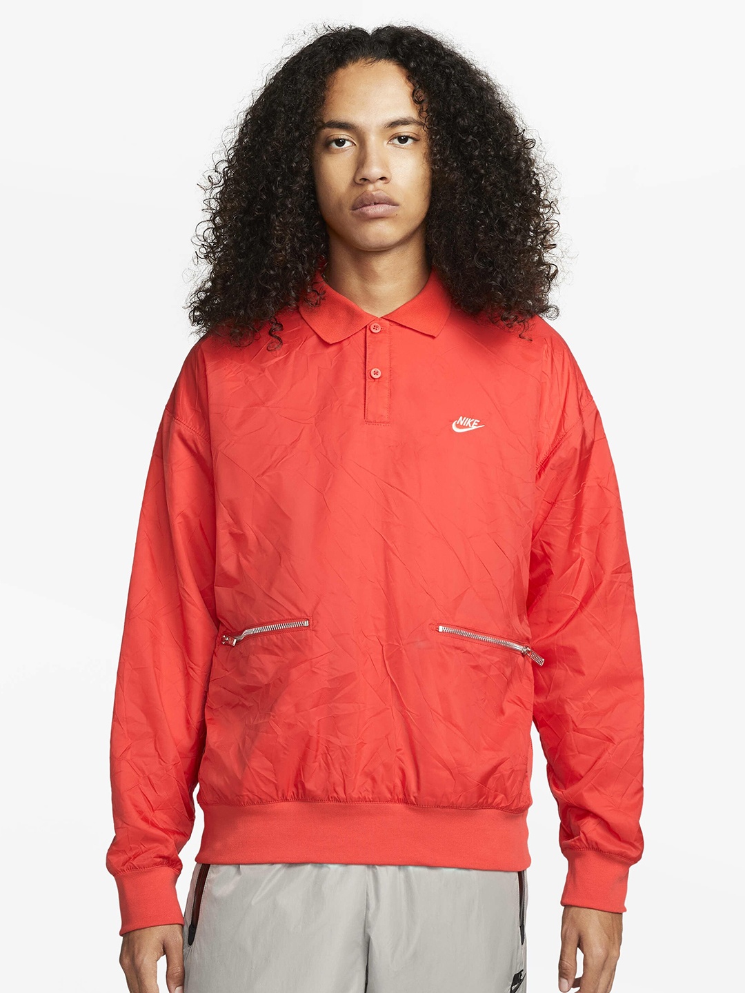 

Nike Sportswear Circa Logo-Printed Lined Polo T-Shirt, Red