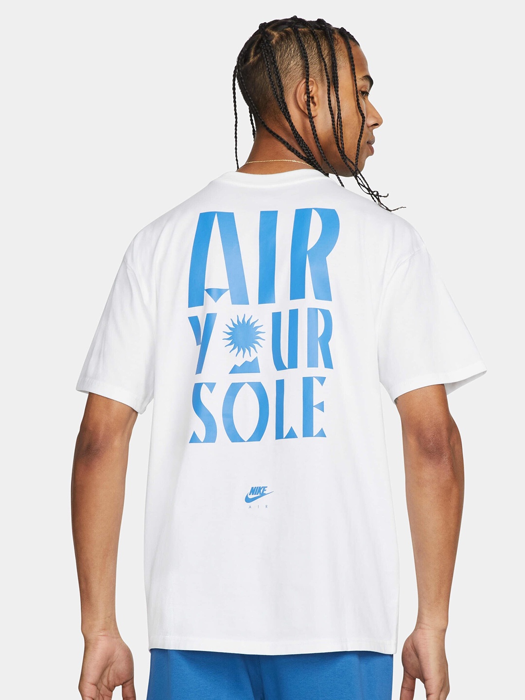 

Nike Men Sportswear Max90 Logo Printed Cotton T-Shirt, White