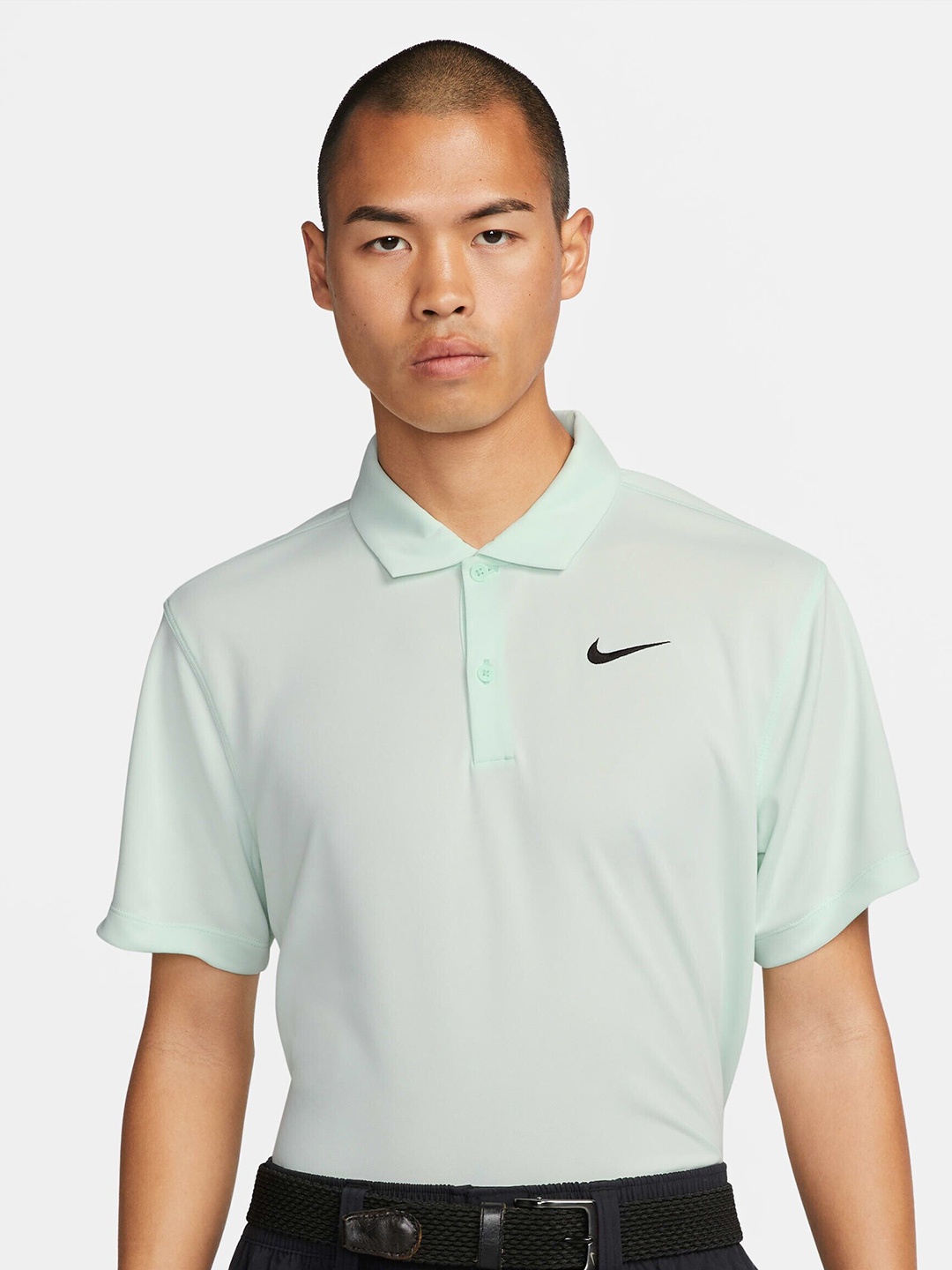 

Nike Men Brand Logo Printed Polo Collar Dri-FIT T-shirt, Sea green