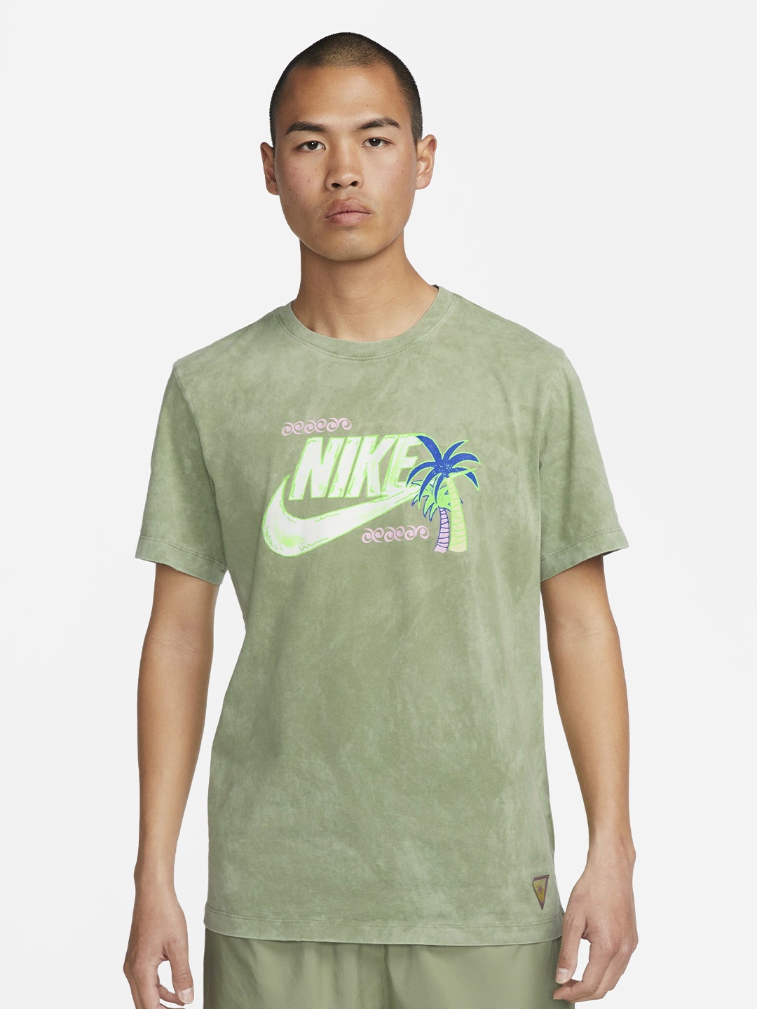 

Nike Men Printed Sportswear Cotton T-Shirt, Green