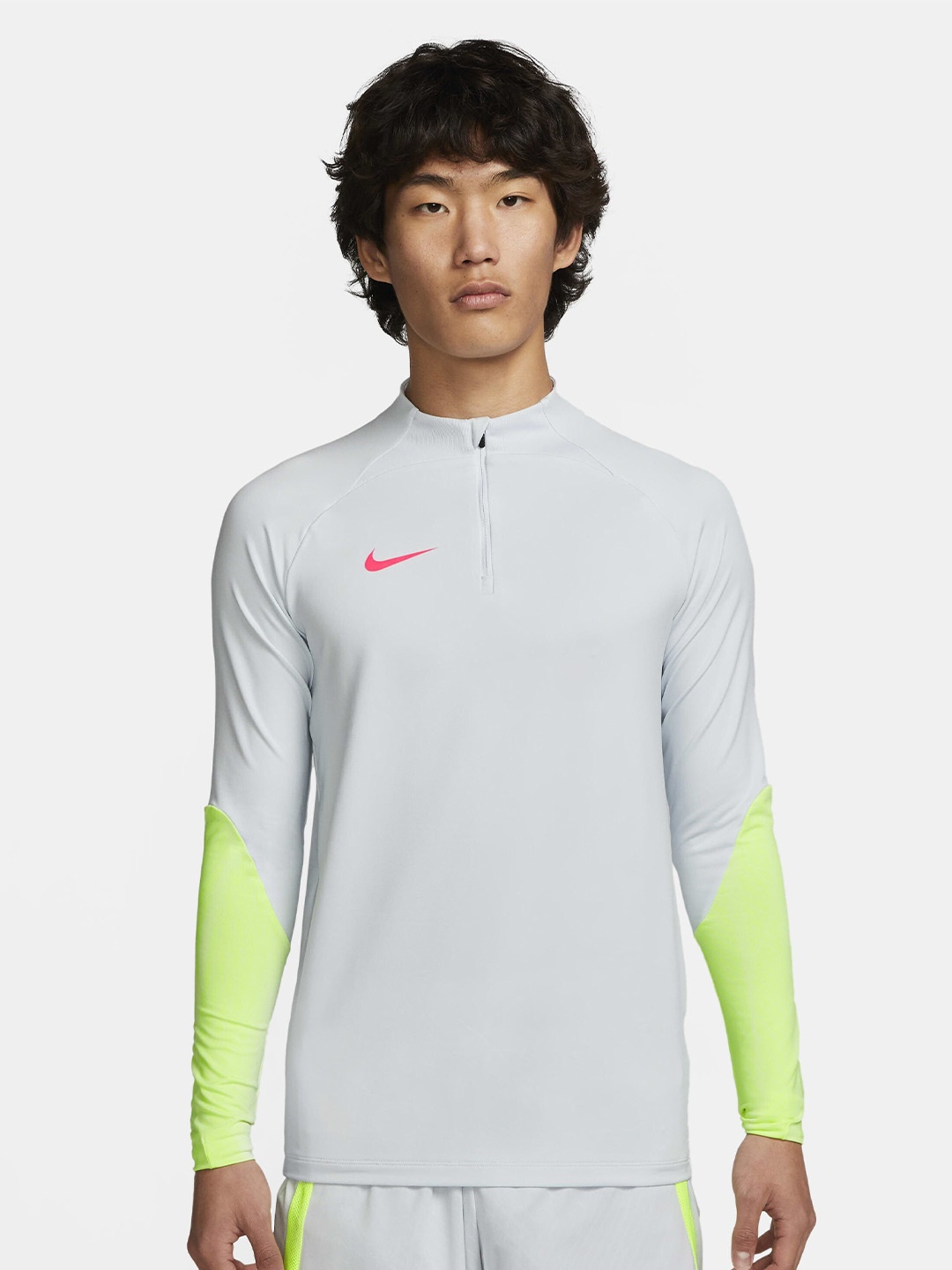 

Nike Men Dri-FIT Strike Slim-Fit Soccer Drill High Neck T-shirt, Grey