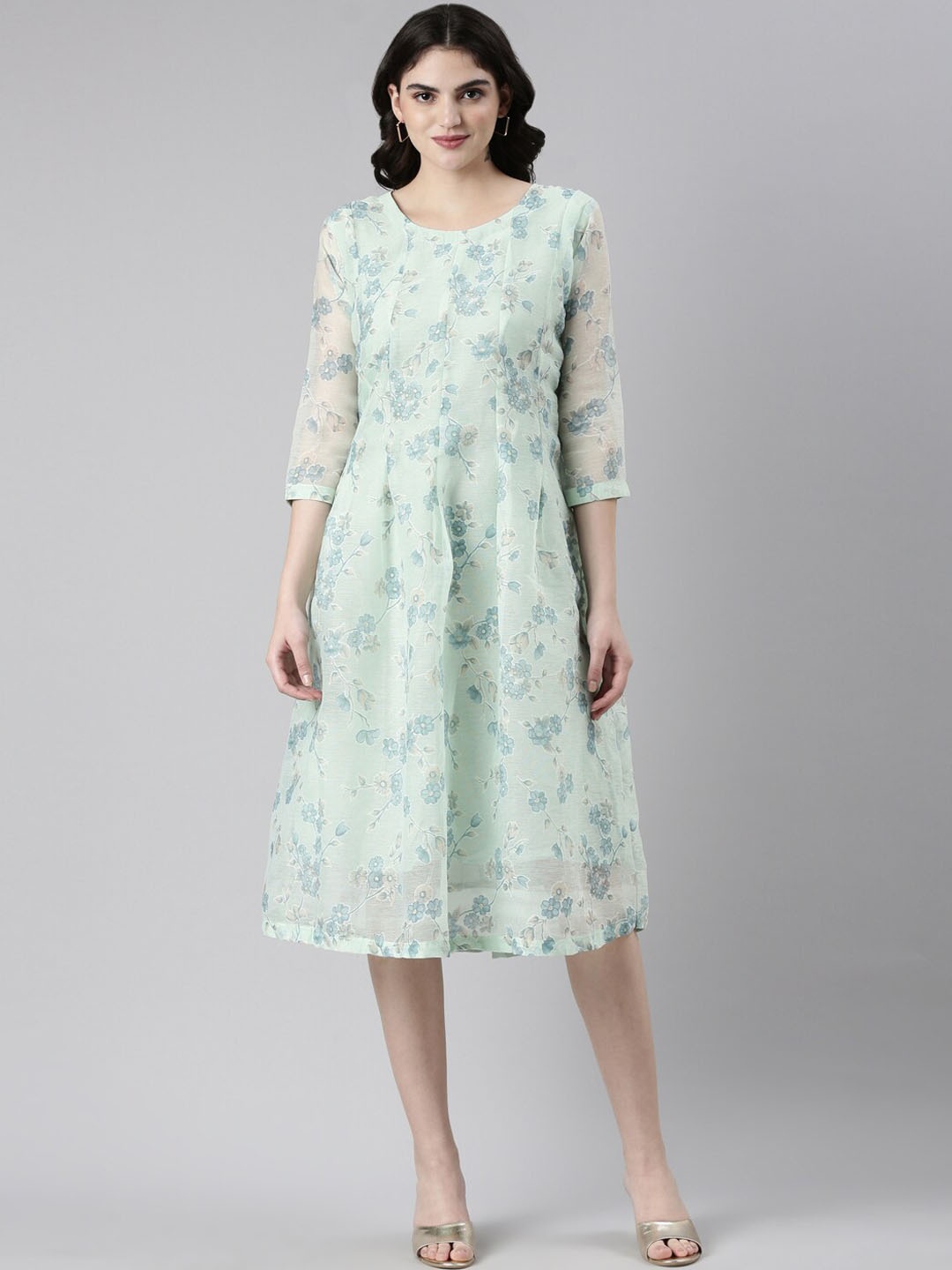

GOLDSTROMS Printed Midi Ethnic Dress, Green