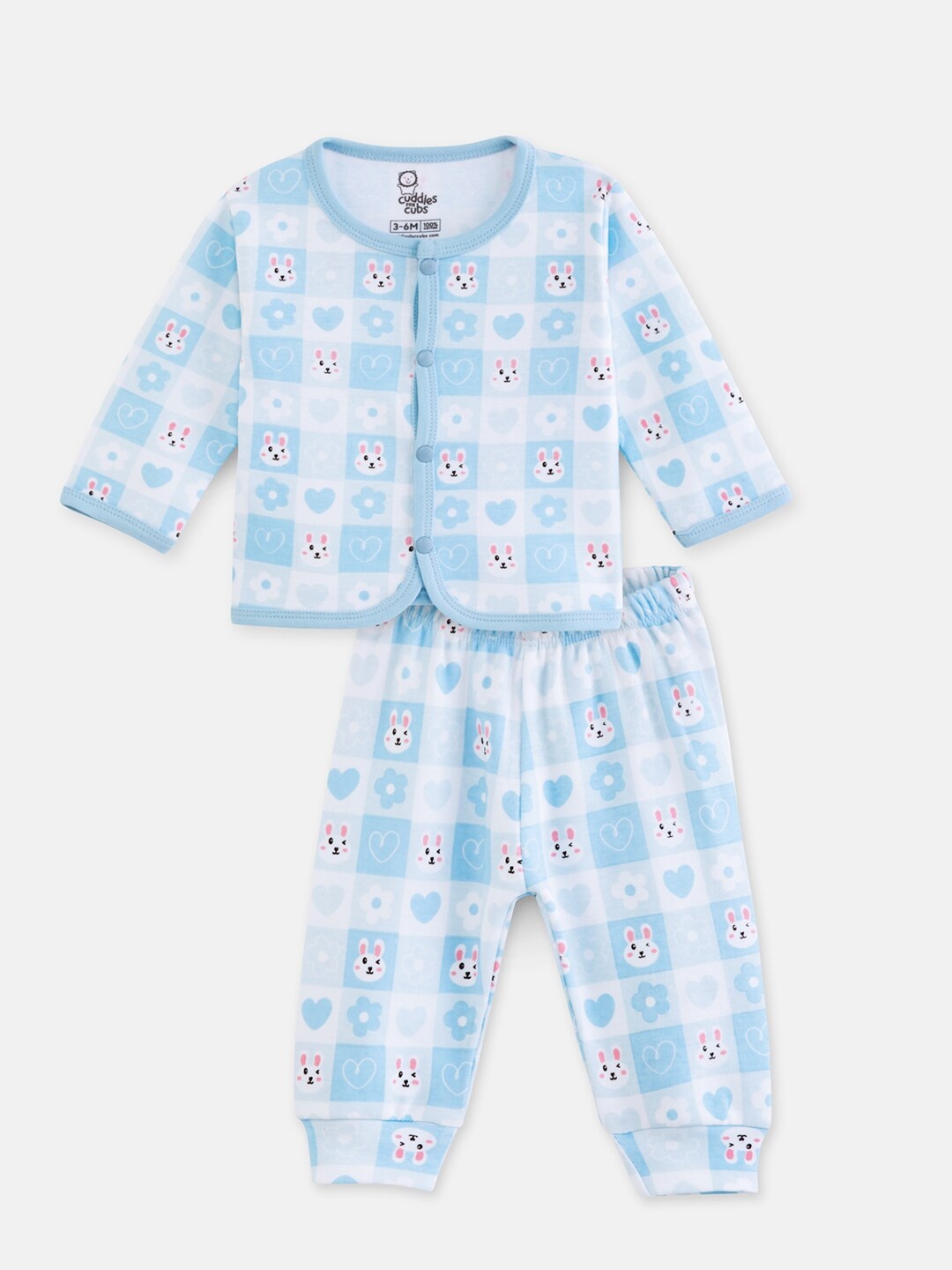 

Cuddles for Cubs Infants Pure Cotton Shirt with Pyjamas, Blue